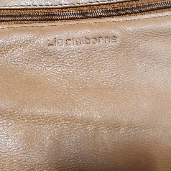 Liz Claiborne Tan Leather Messenger Bag - Picture 6 of 11